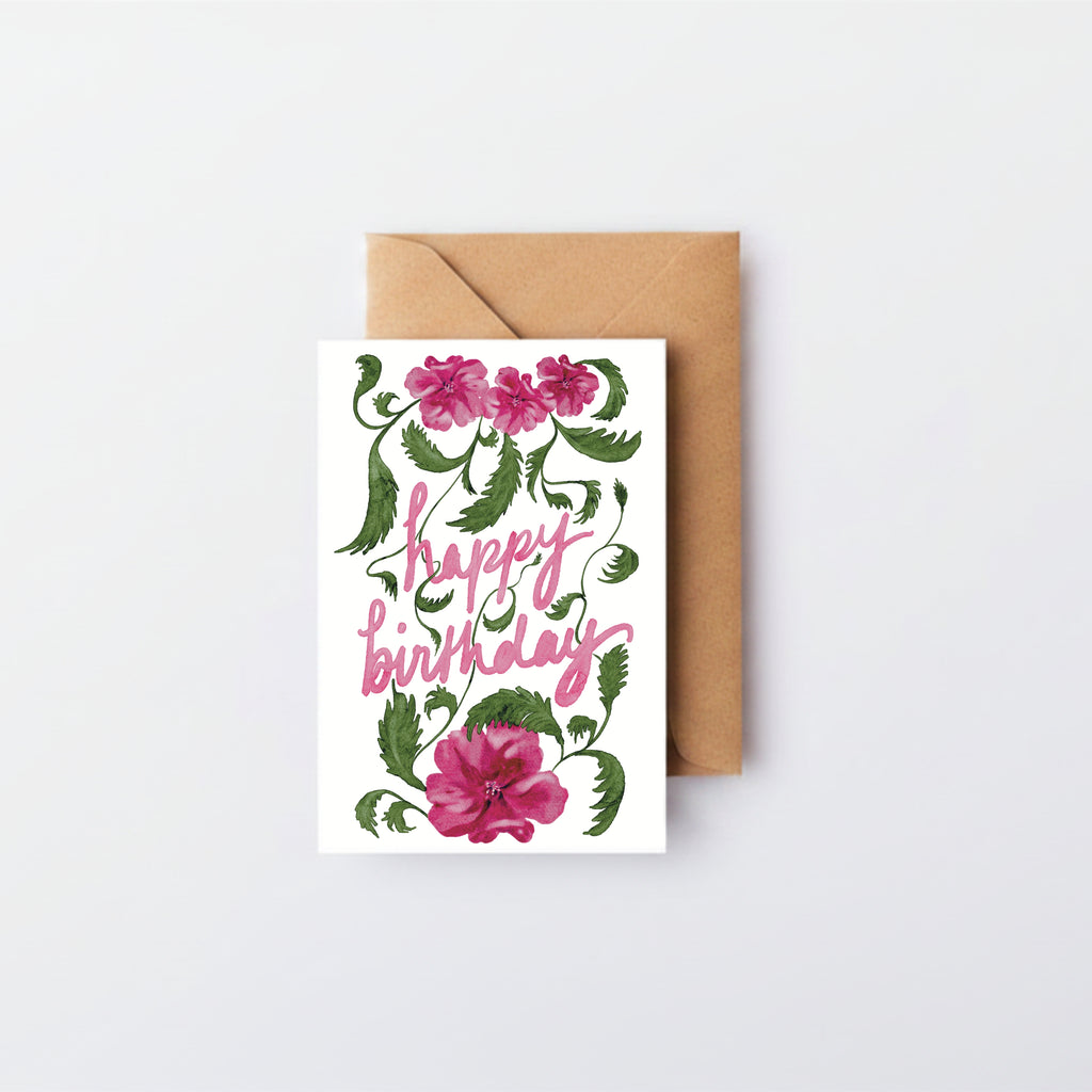 Happy Birthday Pink Card